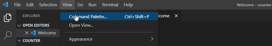 Befehlspalette auswählen