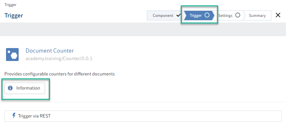 Informationen Komponente Trigger