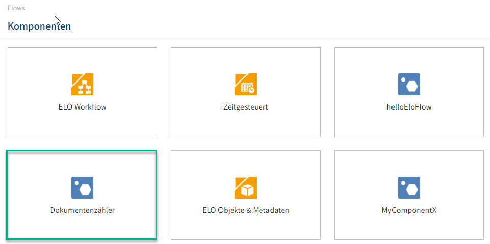 Komponenten in der Flows Administration