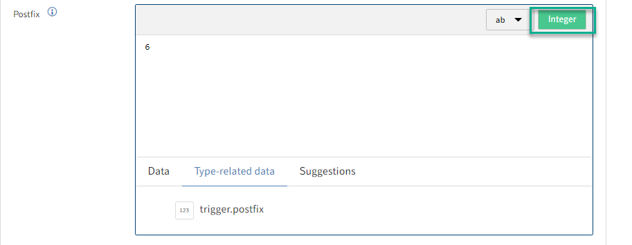 Eingabefeld Editor Integer