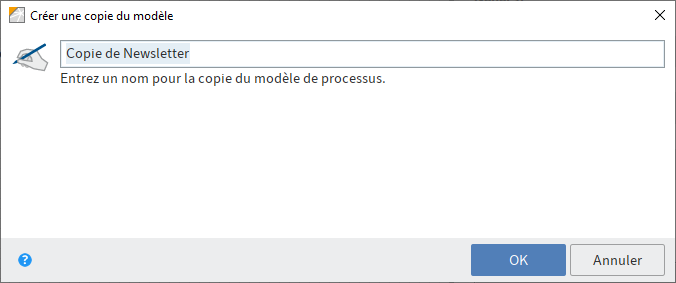 Dialogue 'Créer une copie du modèle'
