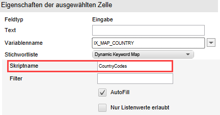 Dynamische Stichwort-Map; Feld 'Skriptname'