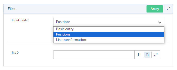 Selection of the input modes in the context of lists