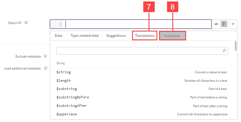 JSONata editor in expert mode