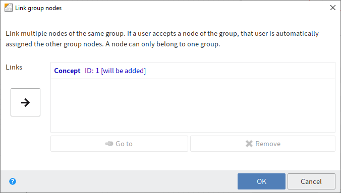 'Link group nodes' dialog box