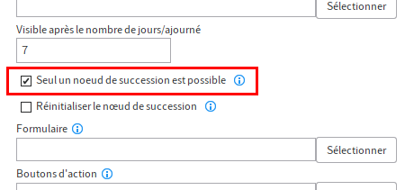 Option 'Seul un noeud de succession est possible'