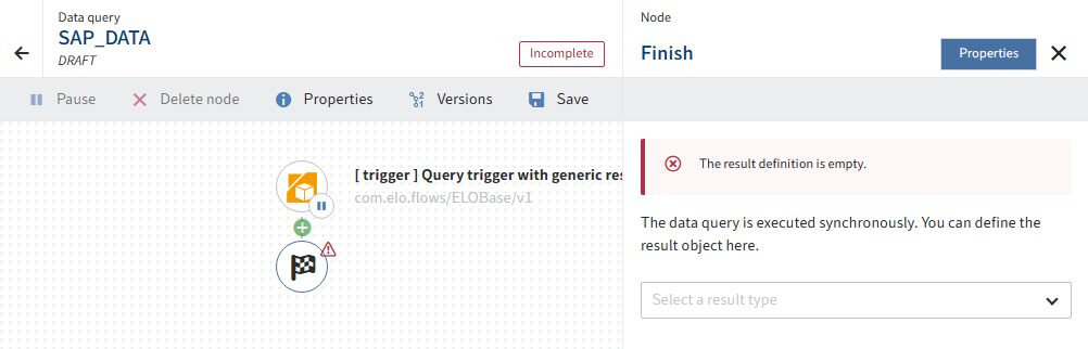 Configure end for a synchronous flow