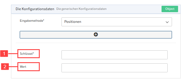 Optionale Konfiguration mit statischen Konfigurationsdaten bei Eingabemethode 'Positionen'