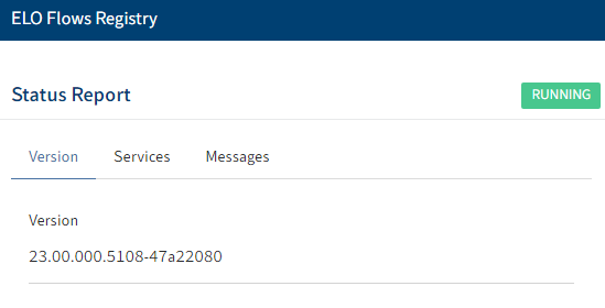 Statusseite der ELO Flows Registry