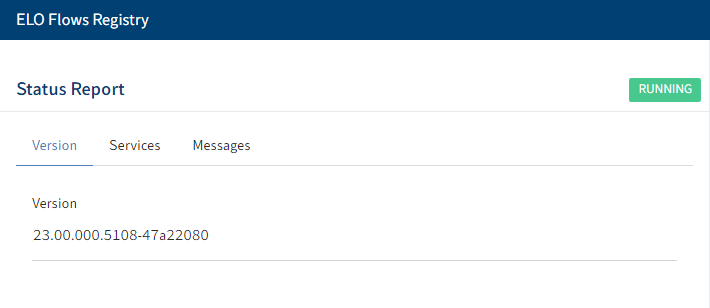 Page de statut du registre de ELO Flows