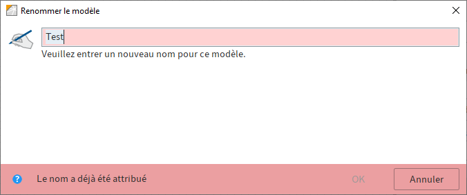 Dialogue 'Renommer le modèle'