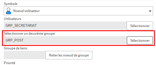 Champ 'Sélectionner un deuxième groupe'