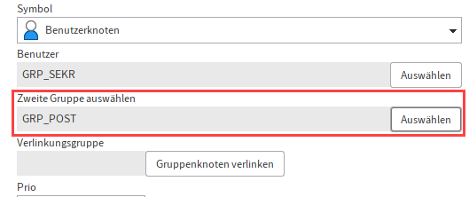 Feld 'Zweite Gruppe auswählen'