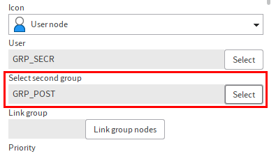 'Select second group' field