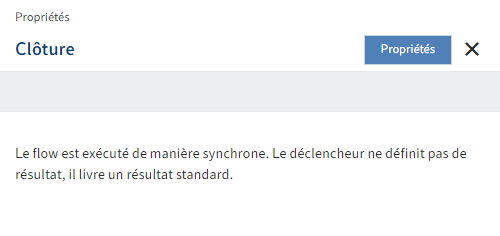 Page 'Propriétés' pour un déclencheur automatique