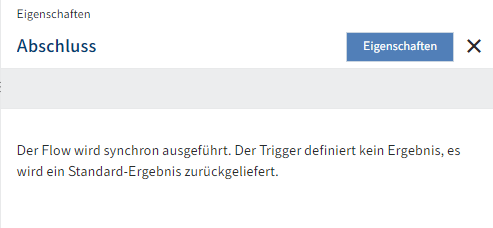 Seite 'Eigenschaften' bei einem automatischem Trigger