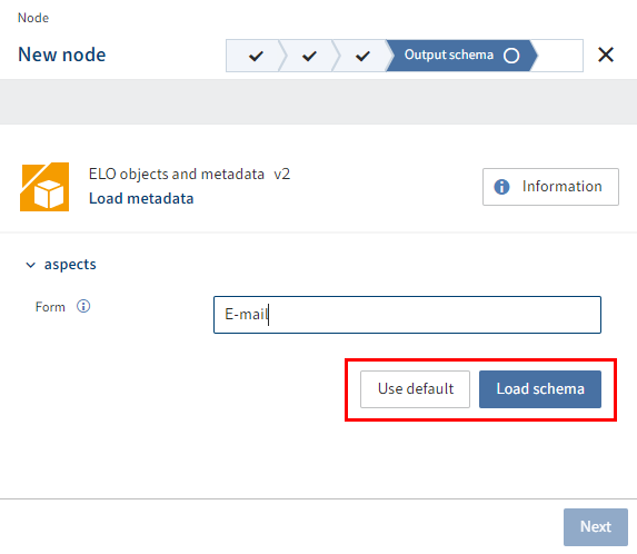 Load output schema