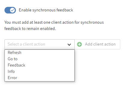 Node configuration for the end node with drop-down menu