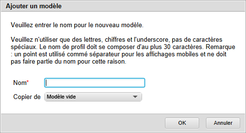 Dialogue 'Ajouter un modèle'