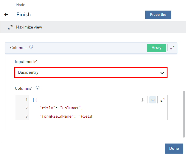 'Basic entry' input mode