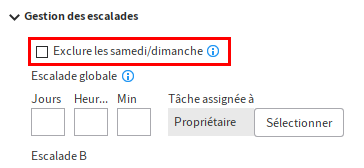 Option 'Exclure les samedi/dimanche'