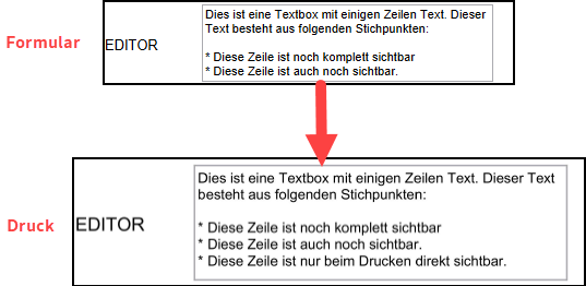 Beispielformular; Automatisch erweiterter Textbereich