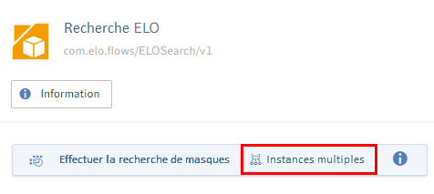 Exemple de déclencheur d'instances multiples 'Exécuter la recherche de masques' du composant de la recherche ELO.