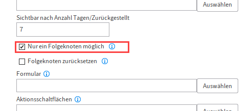 Option 'Nur ein Folgeknoten möglich'