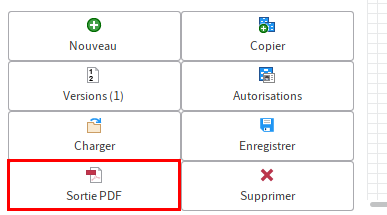 Bouton 'Sortie PDF'