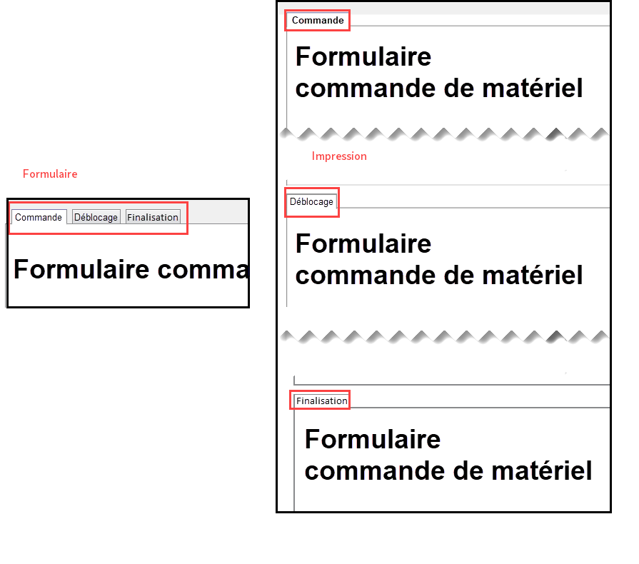 Créateur de formulaires; imprimer tous les onglets