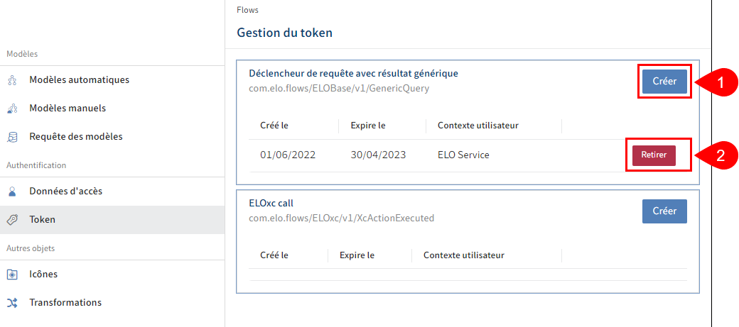 Gestion des tokens