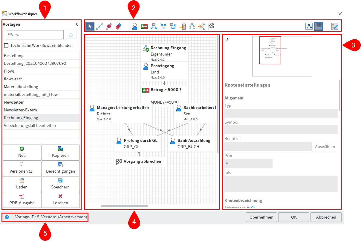 Dialog 'Workflowdesigner'