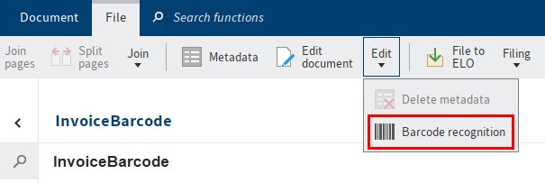 Barcode recognition in the ELO Java Client