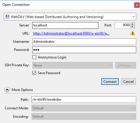 Configuration in Cyberduck