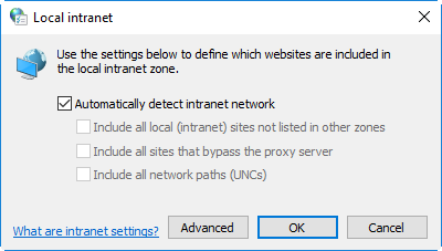 Edit 'Local intranet' zone