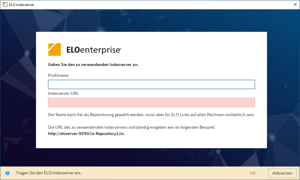 Dialog 'ELO Indexserver'