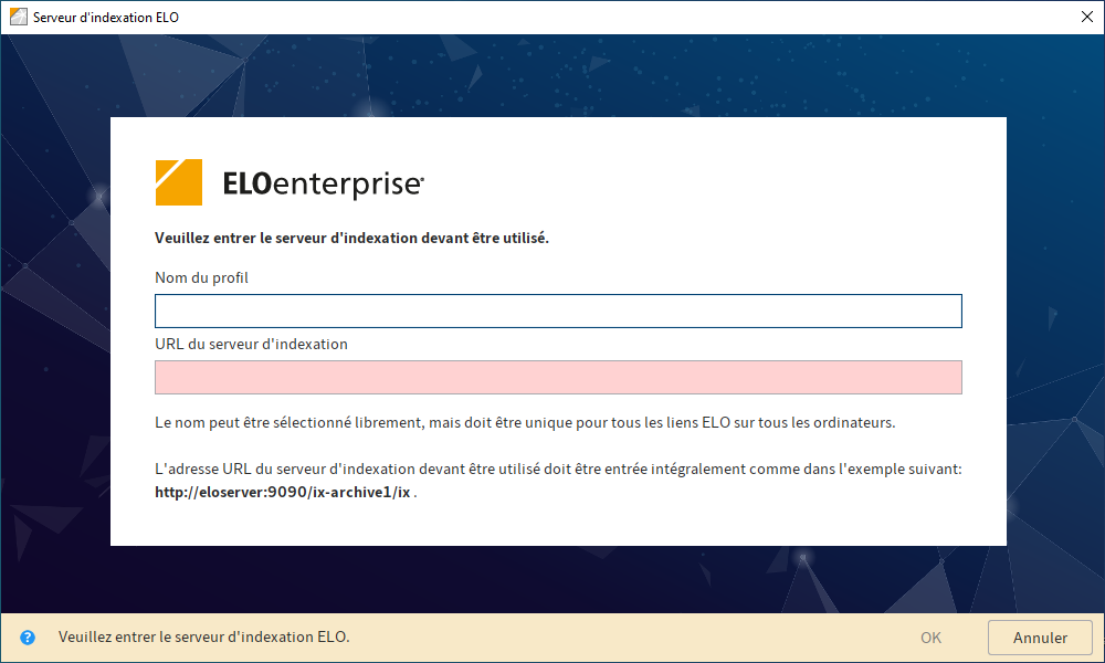 Dialogue 'serveur d'indexation ELO'