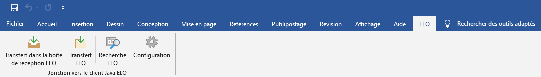 Microsoft Word; onglet 'ELO'