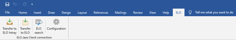 Microsoft Word; 'ELO' tab