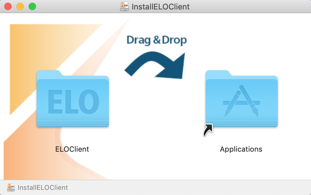 Fenêtre Finder 'InstallELOClient'