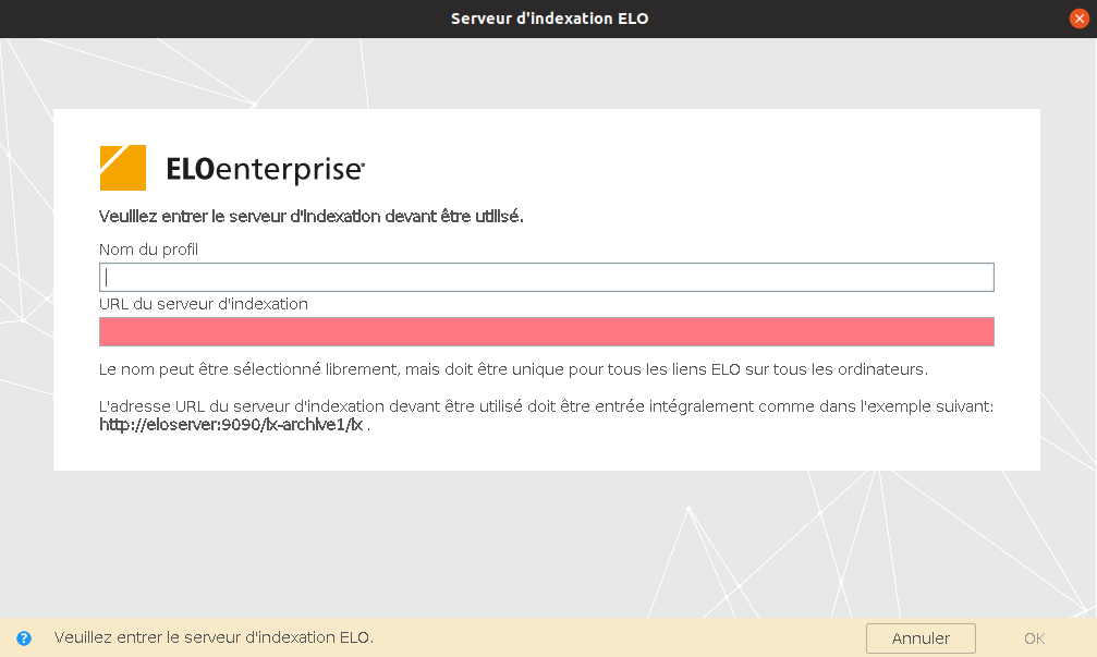 Configurer le serveur d'indexation ELO.