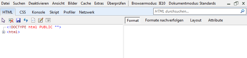 Microsoft Internet Explorer Entwicklertools