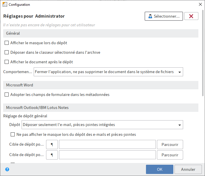 Dialogue 'Configuration'