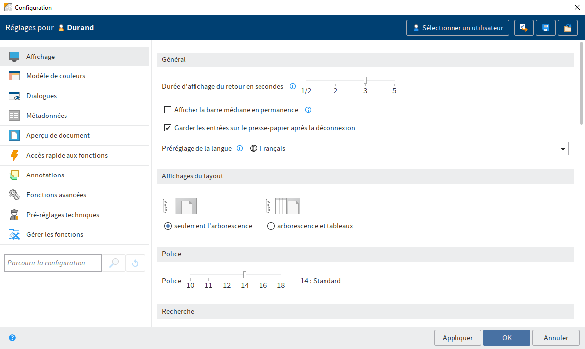 Dialogue 'Configuration'