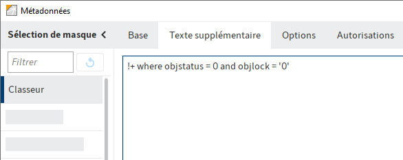 Exemple de statement pour un classeur dynamique