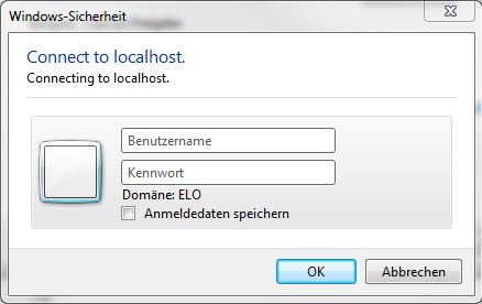 Anmeldedialog ohne Active Directory