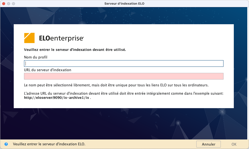 Configurer le serveur d'indexation ELO.