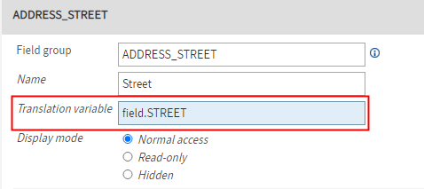 'Translation variable' field