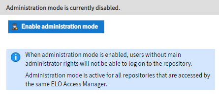 Punctul de meniu „Mod de administrare”