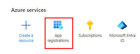 'Microsoft Entra ID' area; 'App registrations' menu item